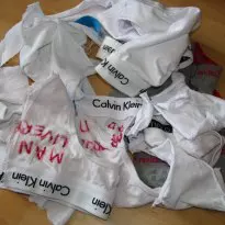 lost bet equals CK underwear ripped